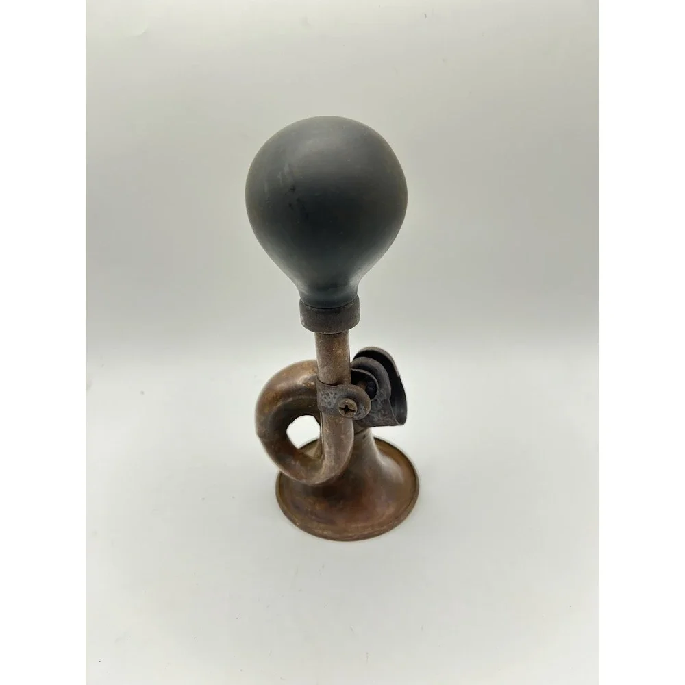 Original Vintage Brass Bicycle Horn Rubber Squeeze Bulb Bugle Style 6